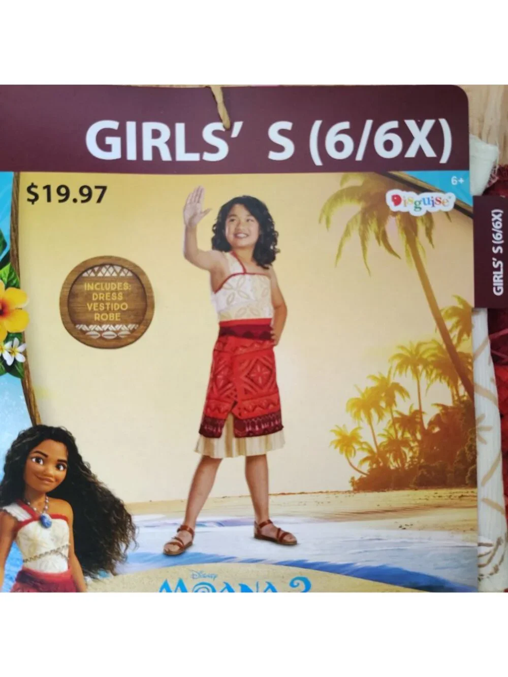 Disguise Disney Moana 2 Girls S (6/6X) Halloween Costume Dress